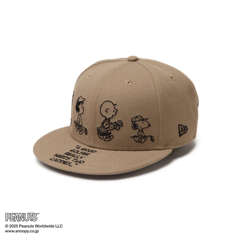 ニューエラ（NEW ERA）（メンズ、レディース）ゴルフ キャップ 9FIFTY PEANUTS ピーナッツ メッセージ ブリティッシュ カーキ 14344508