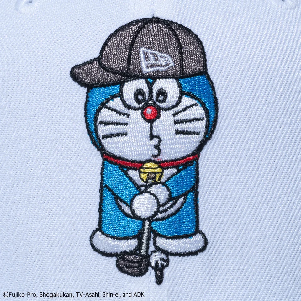 ニューエラ（NEW ERA）（メンズ、レディース）ゴルフ アジャスタブル 9FIFTY ドラえもん ホワイト グリーンアンダーバイザー キャップ 14520568