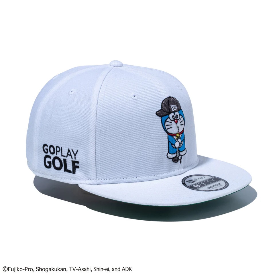 ニューエラ（NEW ERA）（メンズ、レディース）ゴルフ アジャスタブル 9FIFTY ドラえもん ホワイト グリーンアンダーバイザー キャップ 14520568