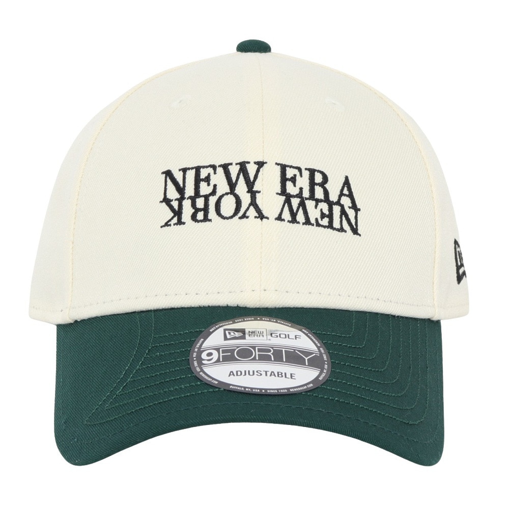 ニューエラ（NEW ERA）（メンズ、レディース）ゴルフ 抗菌 9FORTY On Par New York クロームホワイト キャップ 14391335