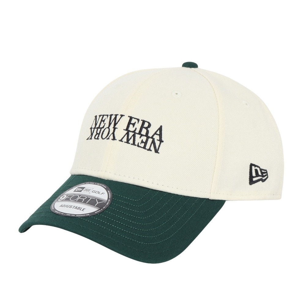 ニューエラ（NEW ERA）（メンズ、レディース）ゴルフ 抗菌 9FORTY On Par New York クロームホワイト キャップ 14391335