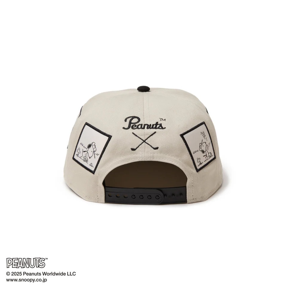 ニューエラ（NEW ERA）（メンズ、レディース）ゴルフ キャップ The Golfer PEANUTS ピーナッツ パッチ ストーン ブラックバイザー 14344504