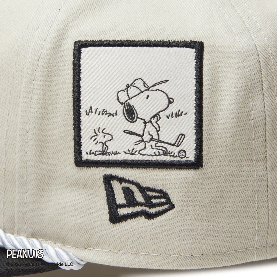 ニューエラ（NEW ERA）（メンズ、レディース）ゴルフ キャップ The Golfer PEANUTS ピーナッツ パッチ ストーン ブラックバイザー 14344504