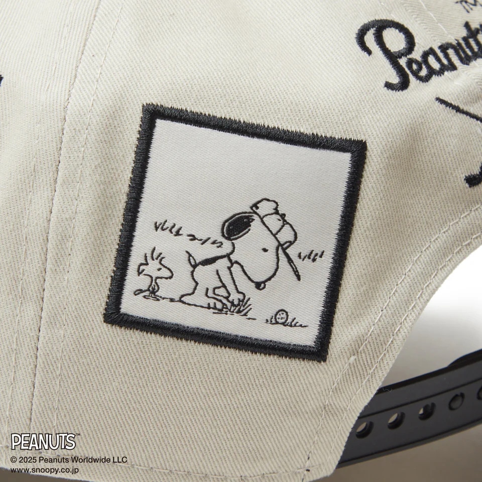ニューエラ（NEW ERA）（メンズ、レディース）ゴルフ キャップ The Golfer PEANUTS ピーナッツ パッチ ストーン ブラックバイザー 14344504
