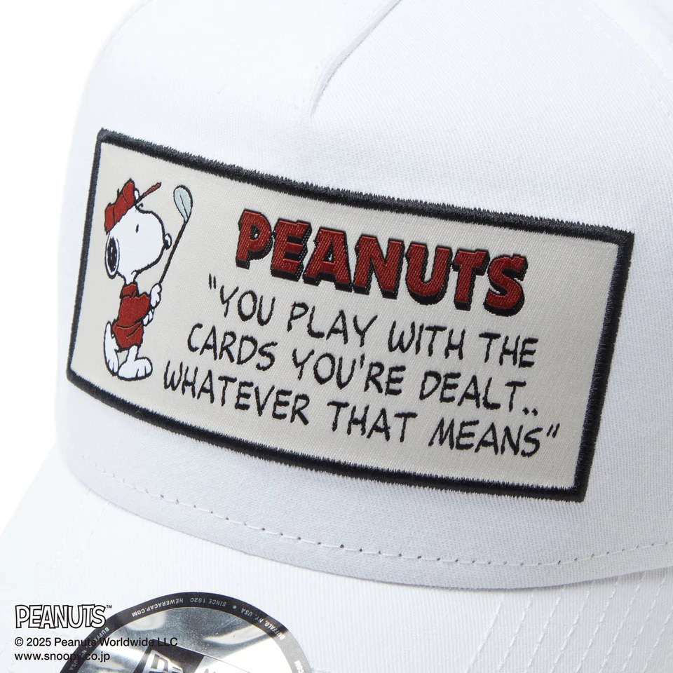 ニューエラ（NEW ERA）（メンズ、レディース）ゴルフ キャップ 9FORTY A-Frame On Par PEANUTS ピーナッツ フロントパッチ ホワイト 14344511