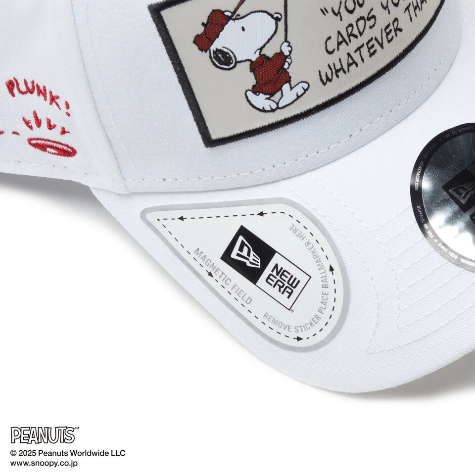 ニューエラ（NEW ERA）（メンズ、レディース）ゴルフ キャップ 9FORTY A-Frame On Par PEANUTS ピーナッツ フロントパッチ ホワイト 14344511