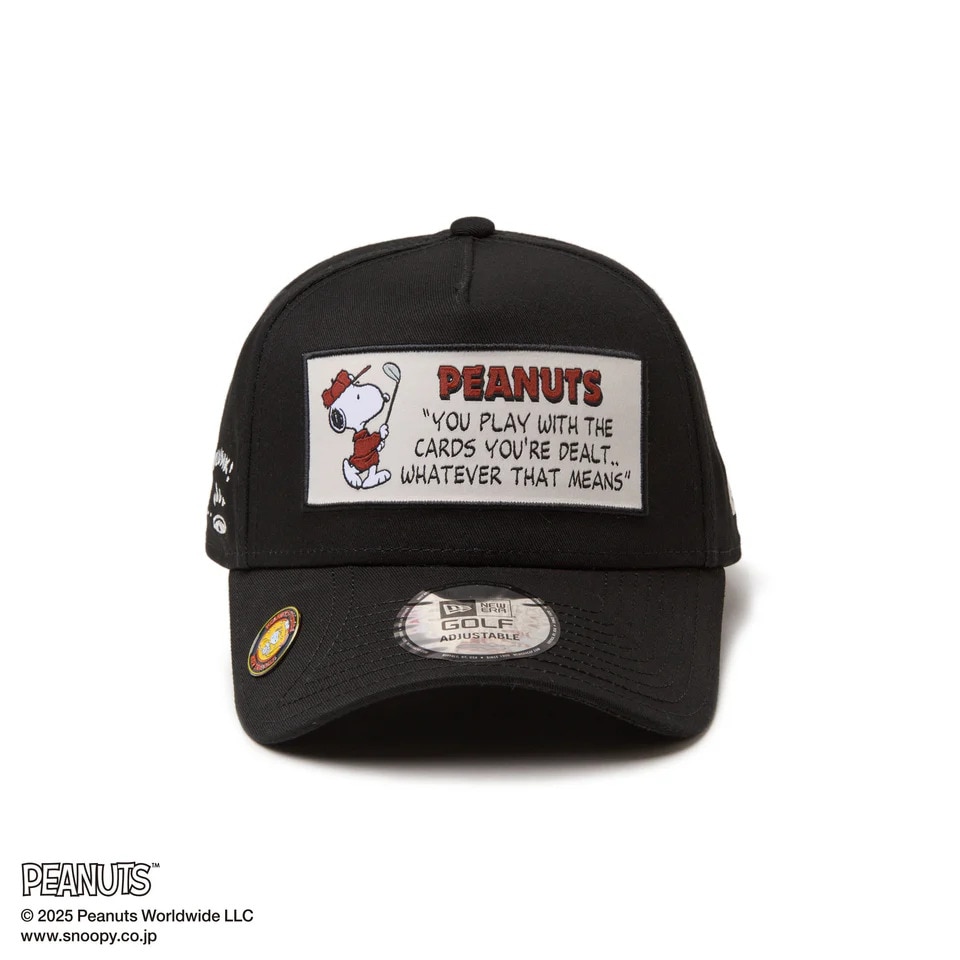 ニューエラ（NEW ERA）（メンズ、レディース）ゴルフ キャップ 9FORTY A-Frame On Par PEANUTS ピーナッツ フロントパッチ ブラック 14344512