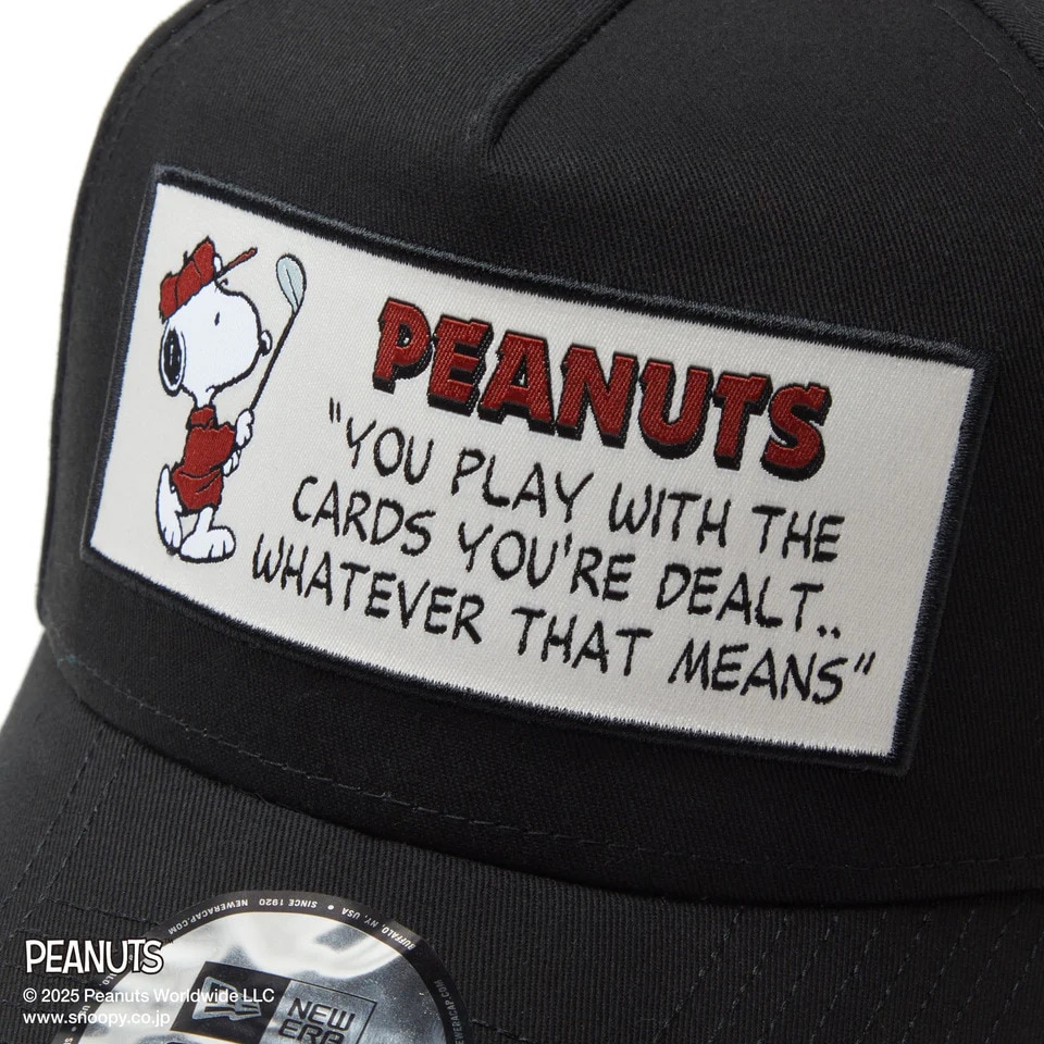 ニューエラ（NEW ERA）（メンズ、レディース）ゴルフ キャップ 9FORTY A-Frame On Par PEANUTS ピーナッツ フロントパッチ ブラック 14344512
