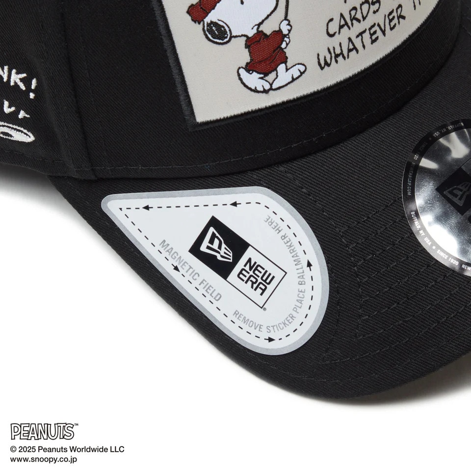 ニューエラ（NEW ERA）（メンズ、レディース）ゴルフ キャップ 9FORTY A-Frame On Par PEANUTS ピーナッツ フロントパッチ ブラック 14344512