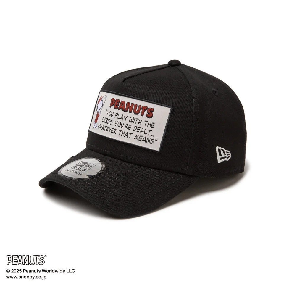 ニューエラ（NEW ERA）（メンズ、レディース）ゴルフ キャップ 9FORTY A-Frame On Par PEANUTS ピーナッツ フロントパッチ ブラック 14344512