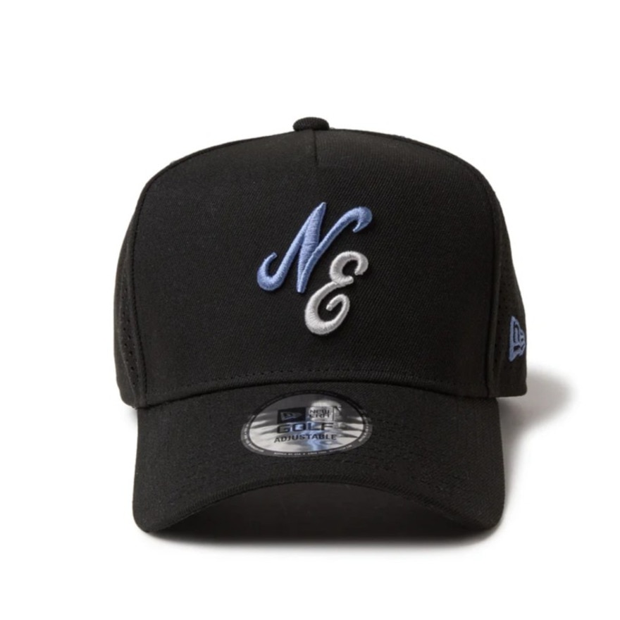 ニューエラ（NEW ERA）（メンズ、レディース）ゴルフ 帽子 9FORTY A-Frame クラシックロゴ レーザーパフォーテッド ブラック 14669133