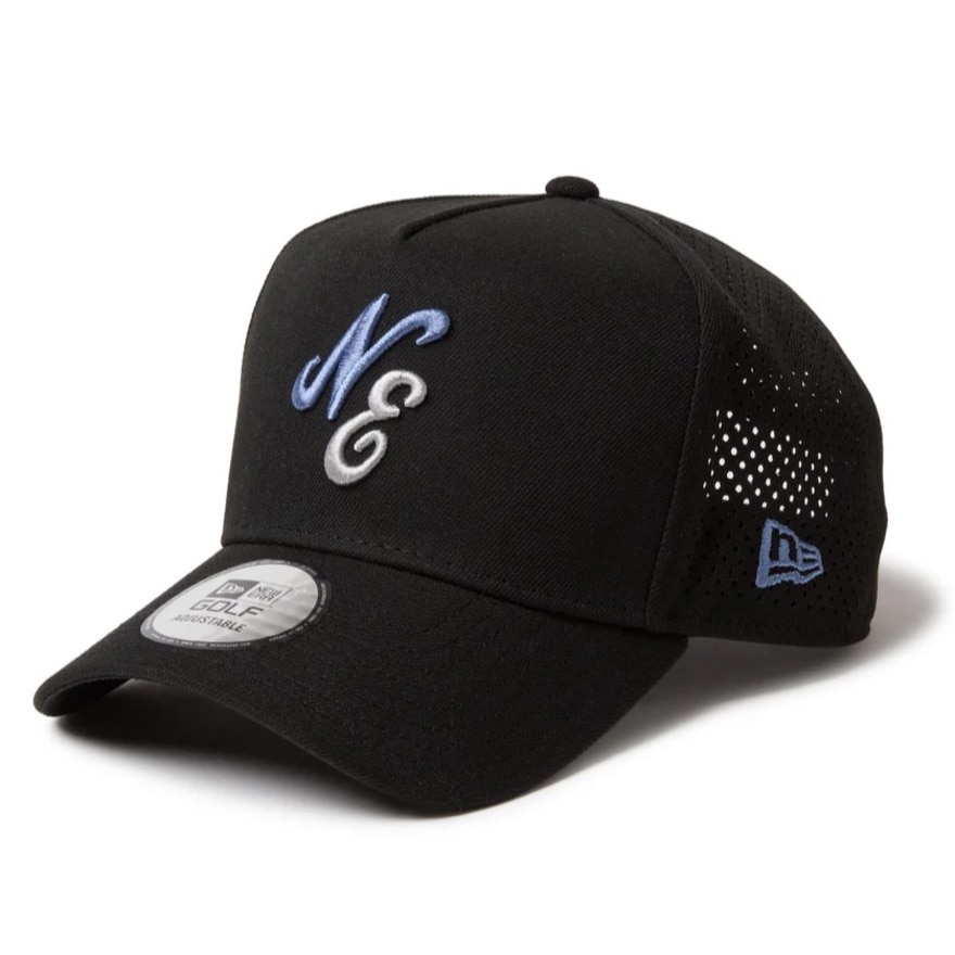 ニューエラ（NEW ERA）（メンズ、レディース）ゴルフ 帽子 9FORTY A-Frame クラシックロゴ レーザーパフォーテッド ブラック 14669133