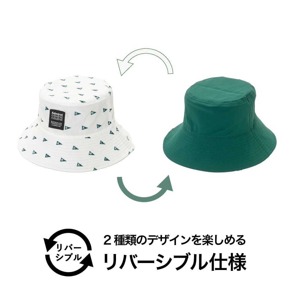 アドミラル ゴルフ（Admiral GOLF）（メンズ）ゴルフ 軽量 リバーシブルバケットハット ADMB4B05-WHT