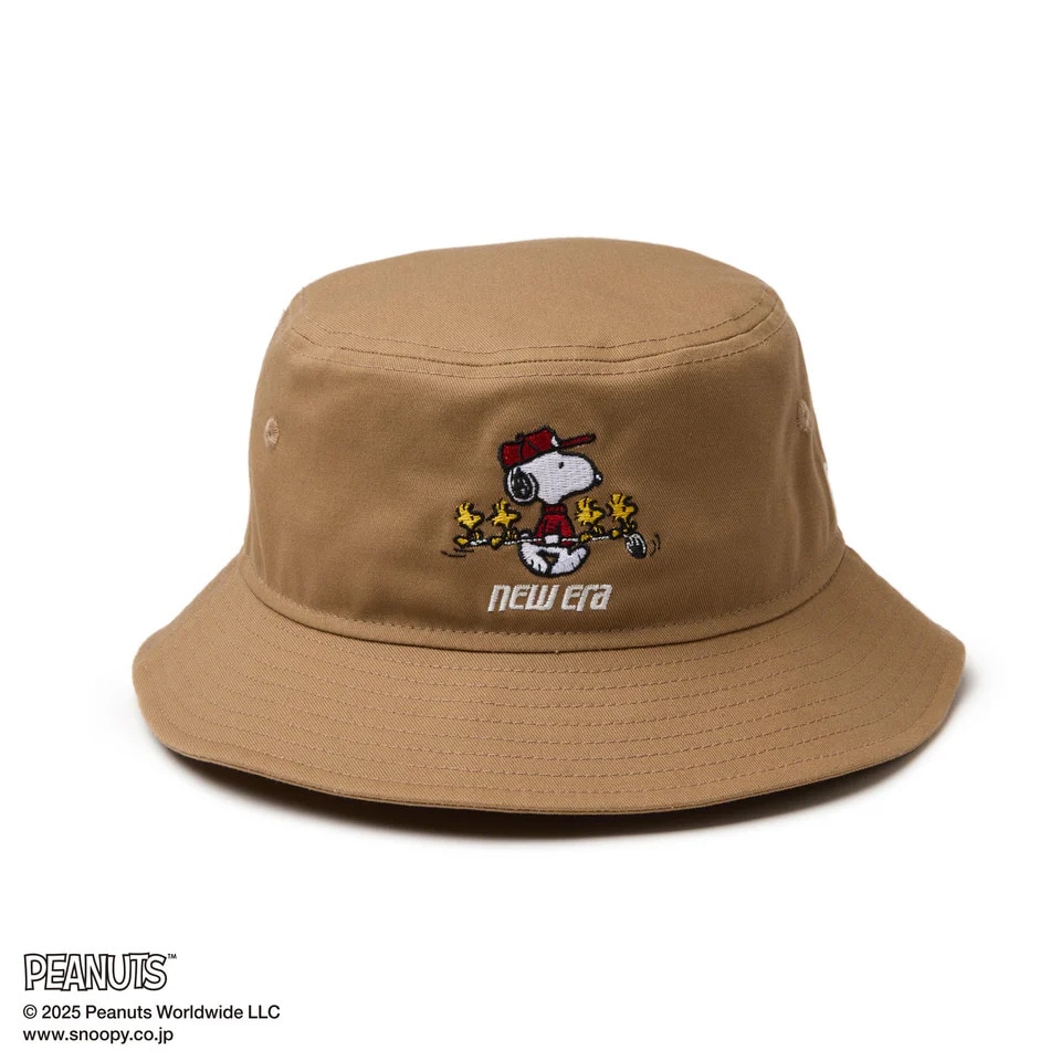 ニューエラ（NEW ERA）（メンズ、レディース）ゴルフ バケットハット 01 PEANUTS ピーナッツ カーキ 14344506