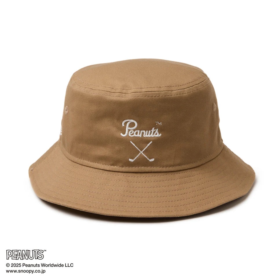 ニューエラ（NEW ERA）（メンズ、レディース）ゴルフ バケットハット 01 PEANUTS ピーナッツ カーキ 14344506