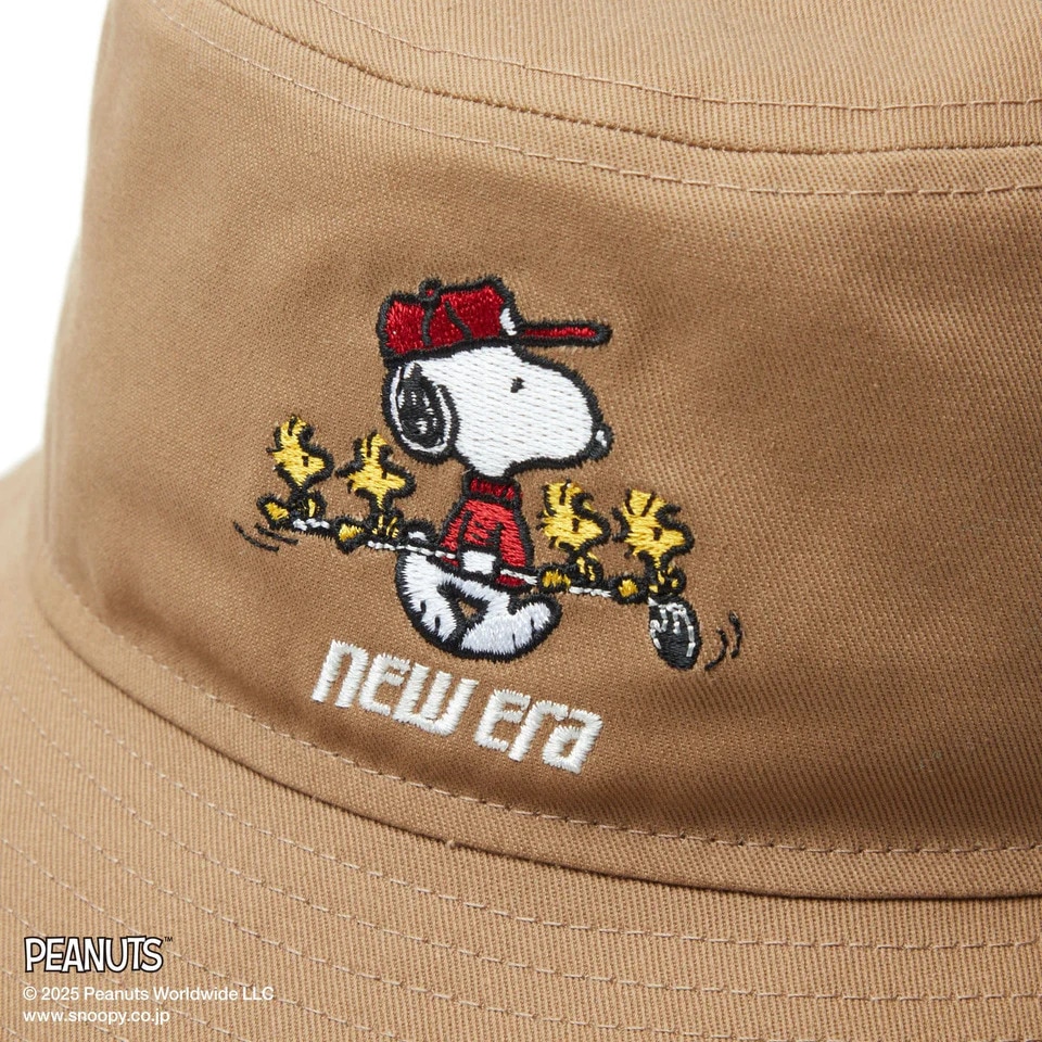 ニューエラ（NEW ERA）（メンズ、レディース）ゴルフ バケットハット 01 PEANUTS ピーナッツ カーキ 14344506