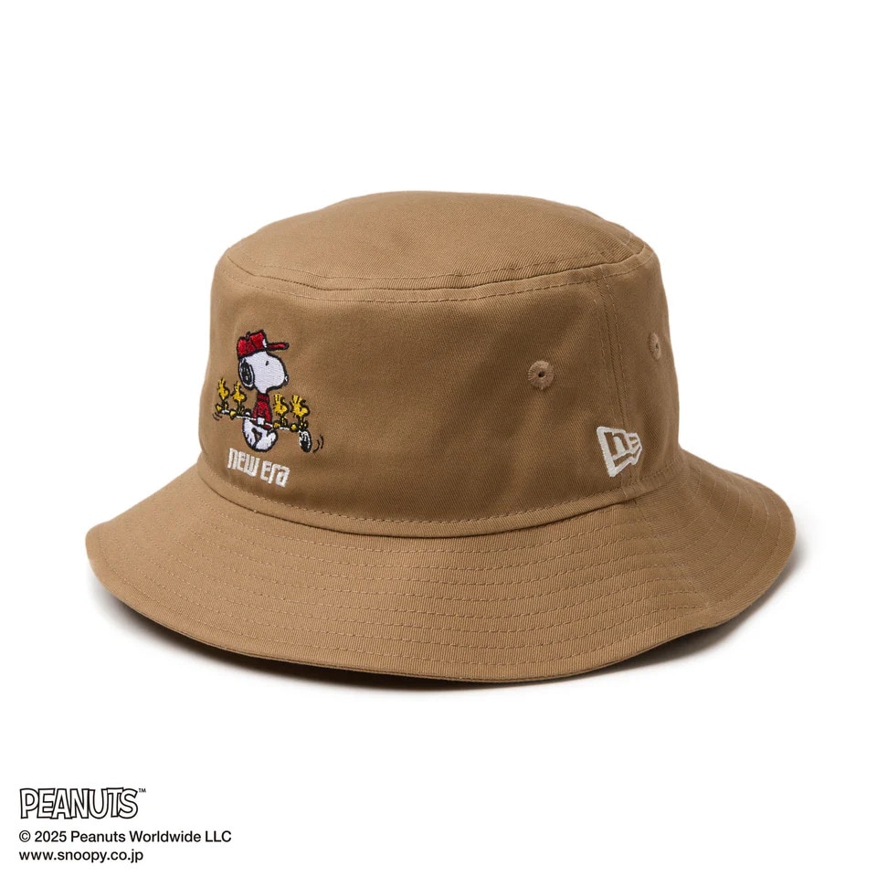 ニューエラ（NEW ERA）（メンズ、レディース）ゴルフ バケットハット 01 PEANUTS ピーナッツ カーキ 14344506