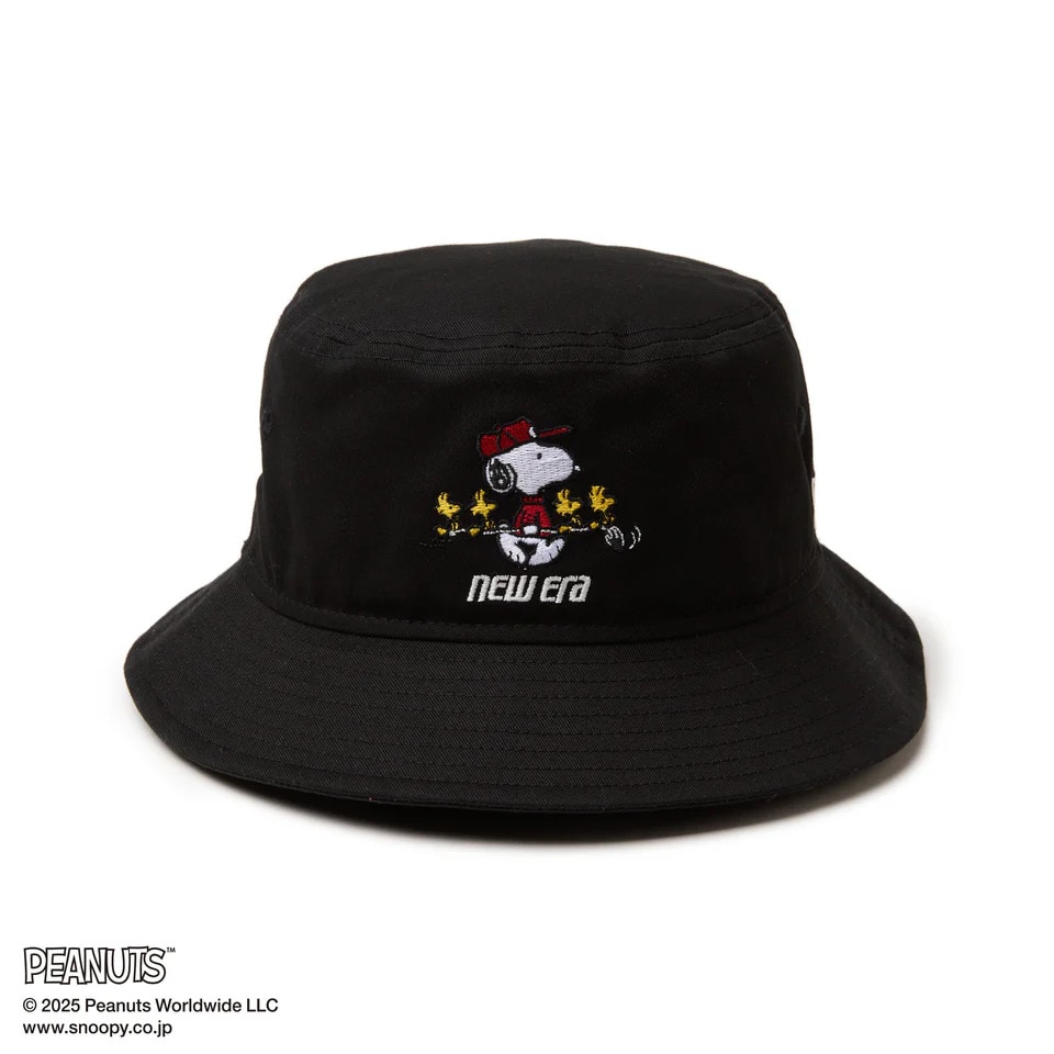 ニューエラ（NEW ERA）（メンズ、レディース）ゴルフ バケットハット 01 PEANUTS ピーナッツ ブラック 14344507