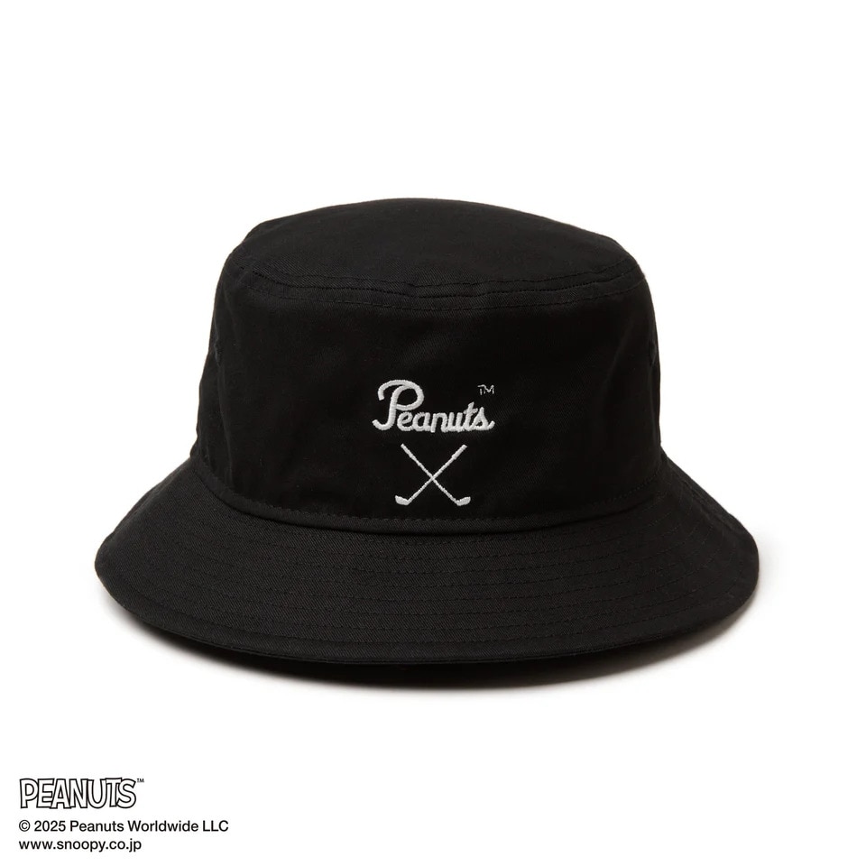 ニューエラ（NEW ERA）（メンズ、レディース）ゴルフ バケットハット 01 PEANUTS ピーナッツ ブラック 14344507
