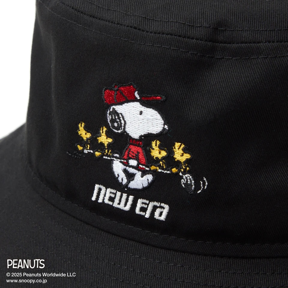 ニューエラ（NEW ERA）（メンズ、レディース）ゴルフ バケットハット 01 PEANUTS ピーナッツ ブラック 14344507
