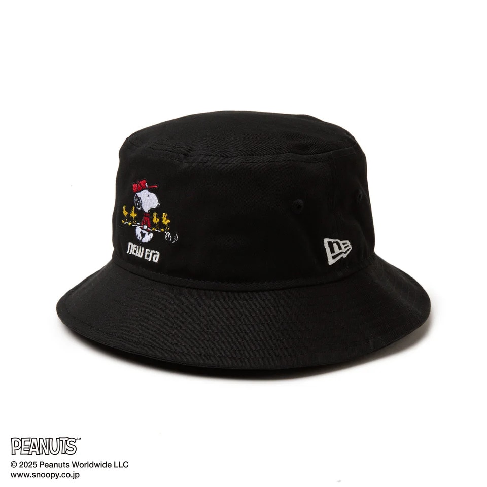 ニューエラ（NEW ERA）（メンズ、レディース）ゴルフ バケットハット 01 PEANUTS ピーナッツ ブラック 14344507