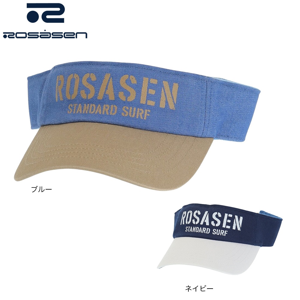 ROSASEN（メンズ）ゴルフ メンズ T/Cツイルバイオウォッシュ配色バイザー 046-58332-098