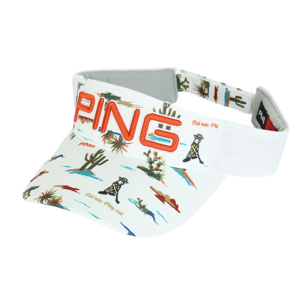 ピン（PING）（メンズ）ゴルフ プレイオンザデザートバイザー HW-A2304 VISOR WH 36807