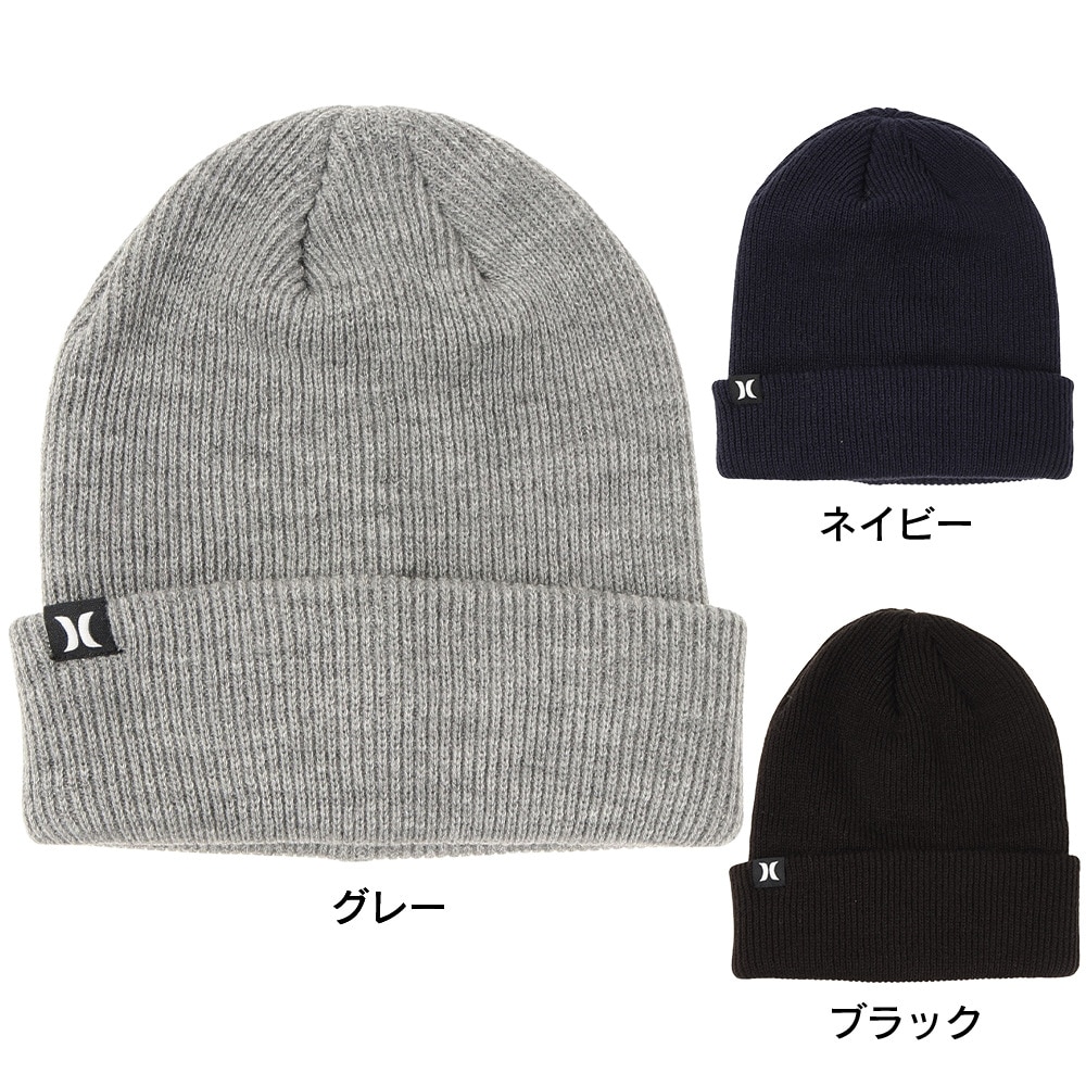 ハーレー（HURLEY）（メンズ）ゴルフ 寒さ対策 防寒 あったかグッズ ニットキャップ 2WAY LAVEL ビーニー MHW2200008-BLK