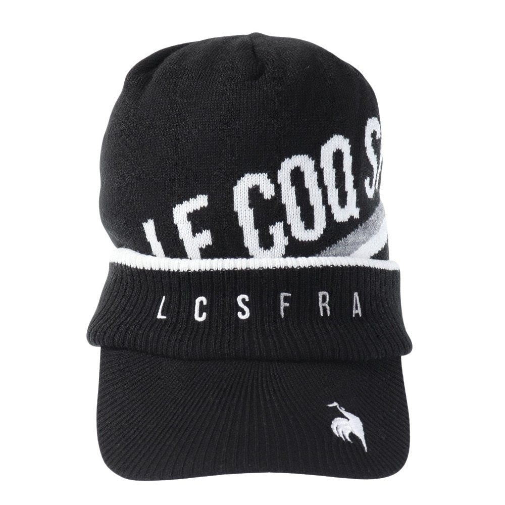 ルコックスポルティフ（lecoqsportif）（メンズ）ゴルフ 防寒 庇付きニットキャップ QGBWJC10 BK00