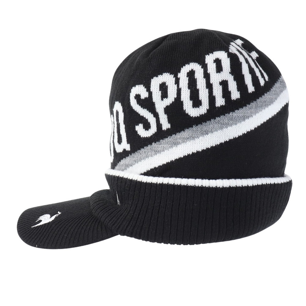 ルコックスポルティフ（lecoqsportif）（メンズ）ゴルフ 防寒 庇付きニットキャップ QGBWJC10 BK00