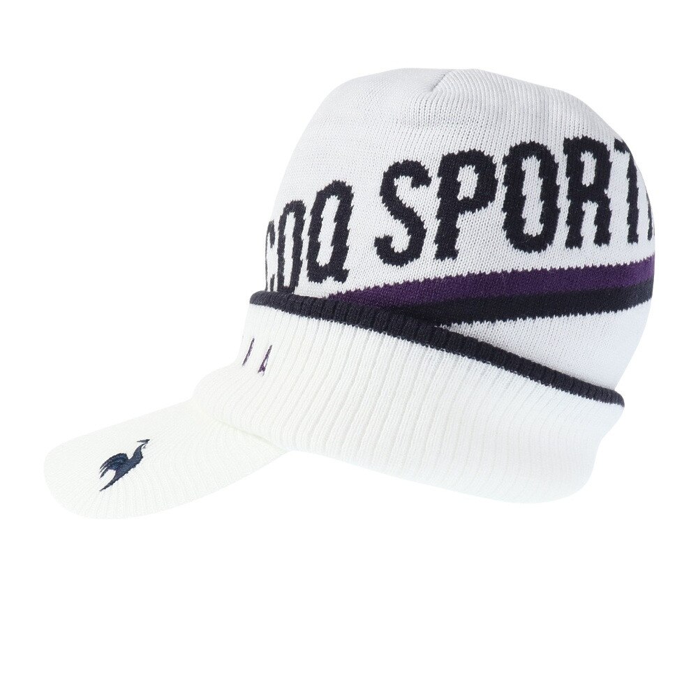 ルコックスポルティフ（lecoqsportif）（メンズ）ゴルフ 防寒 庇付きニットキャップ QGBWJC10 WH00