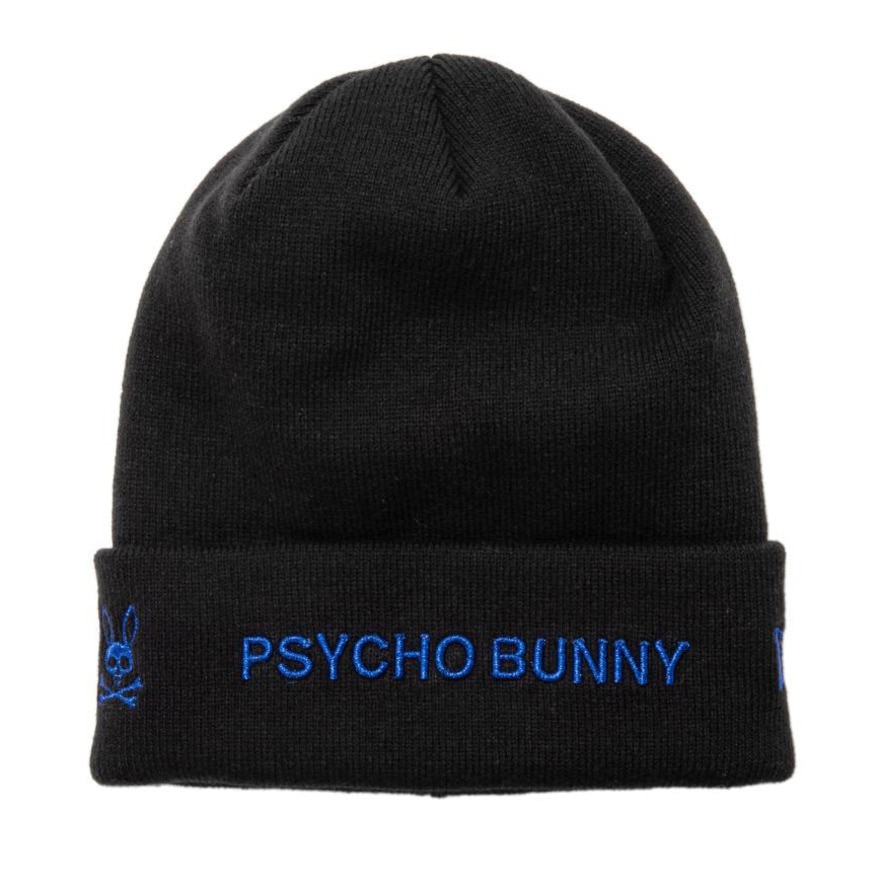 サイコバニー（Psycho Bunny）（メンズ、レディース）ゴルフ ビーニー NEW ERAコラボビーニー PBMG456F-BLK