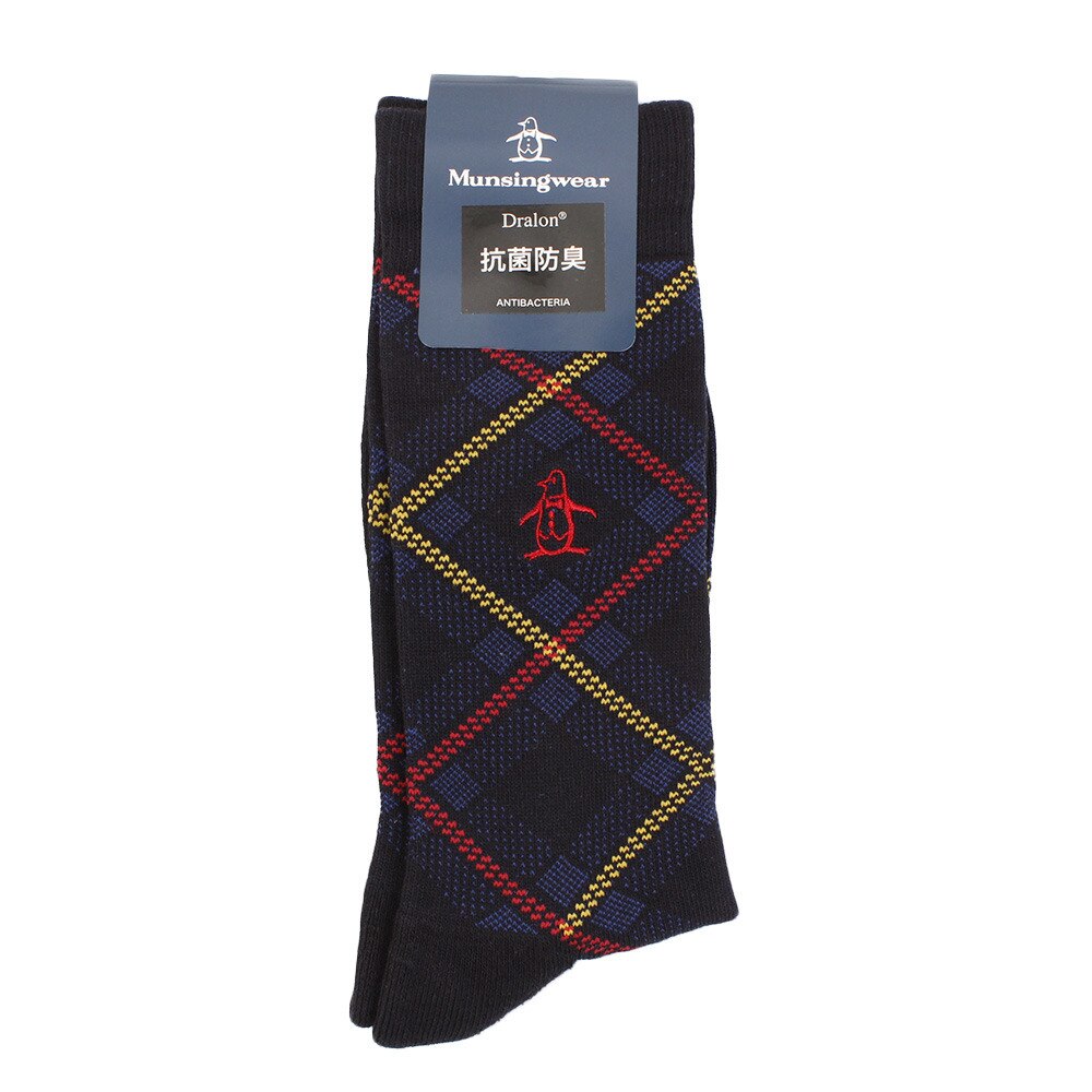  【衝撃価格】チェック柄クルー丈ソックス MGBNJB05-NV00