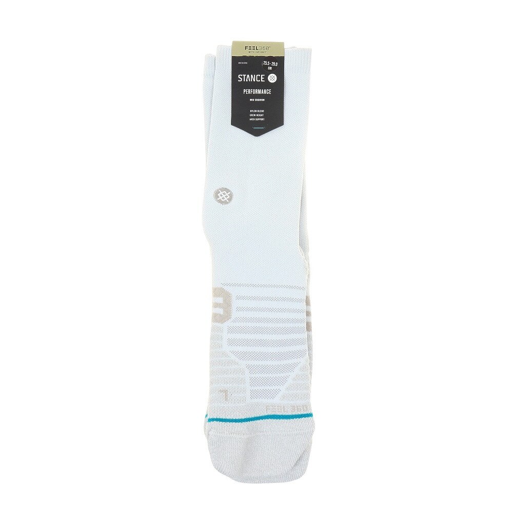 スタンス（STANCE）（メンズ、レディース）ゴルフ VERSA クルー丈ソックス A558A21 WHT