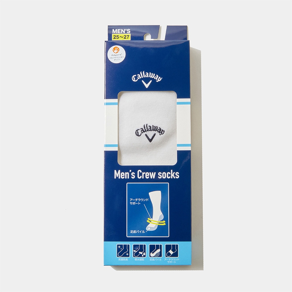 キャロウェイ（CALLAWAY）（メンズ）ゴルフ 吸汗速乾 抗菌防臭 定番クルーソックス C23993101-1030
