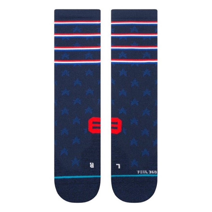 スタンス（STANCE）（メンズ）ゴルフ レギュラーソックス 吸汗 速乾 INDEPENDENCE CREW A558A21IND NVY