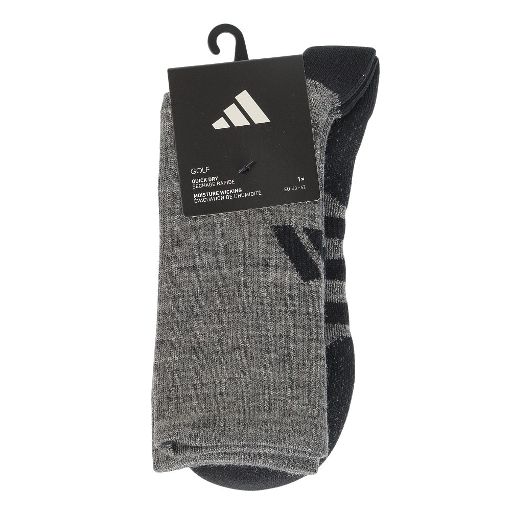 アディダス（adidas）（メンズ）ゴルフ ソックス 防寒 クルー丈 ウール ウォームソックス DKL37-HY6018GRY