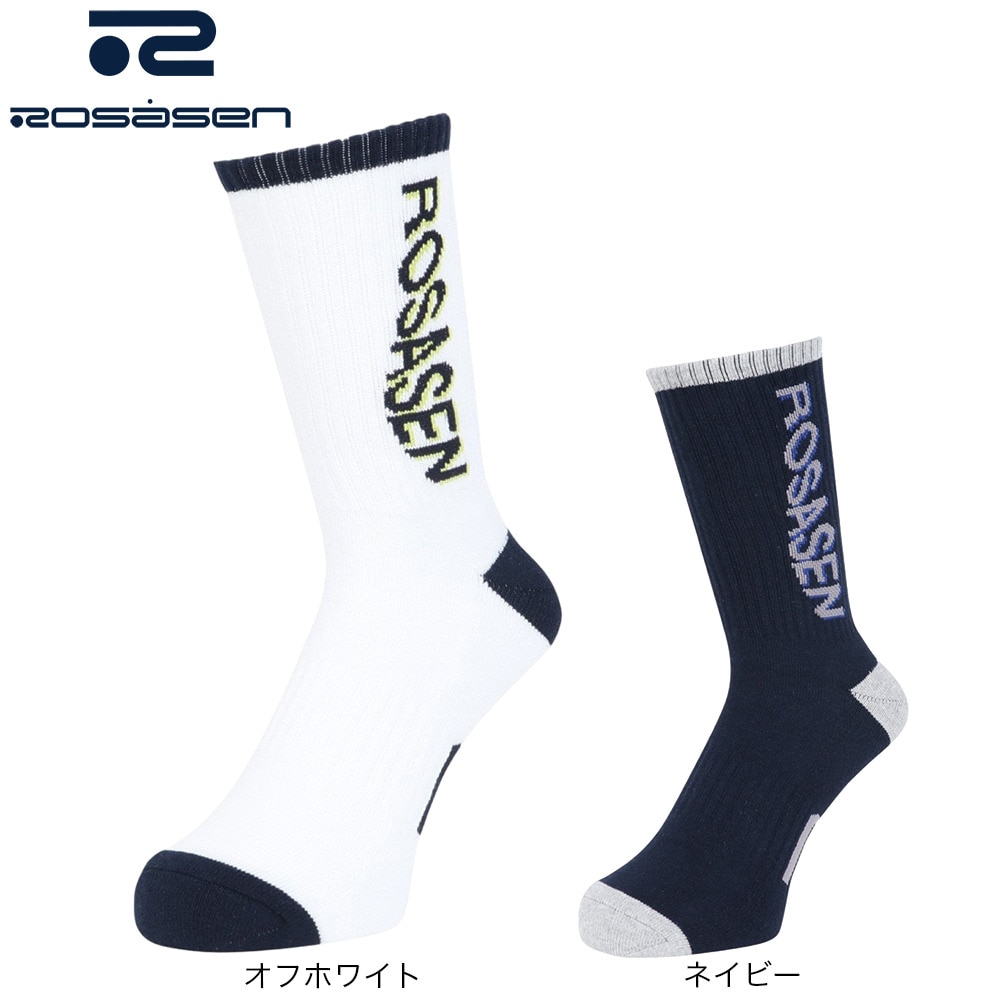 ROSASEN（メンズ）ロゴ入りレギュラーソックス 046-41233-098