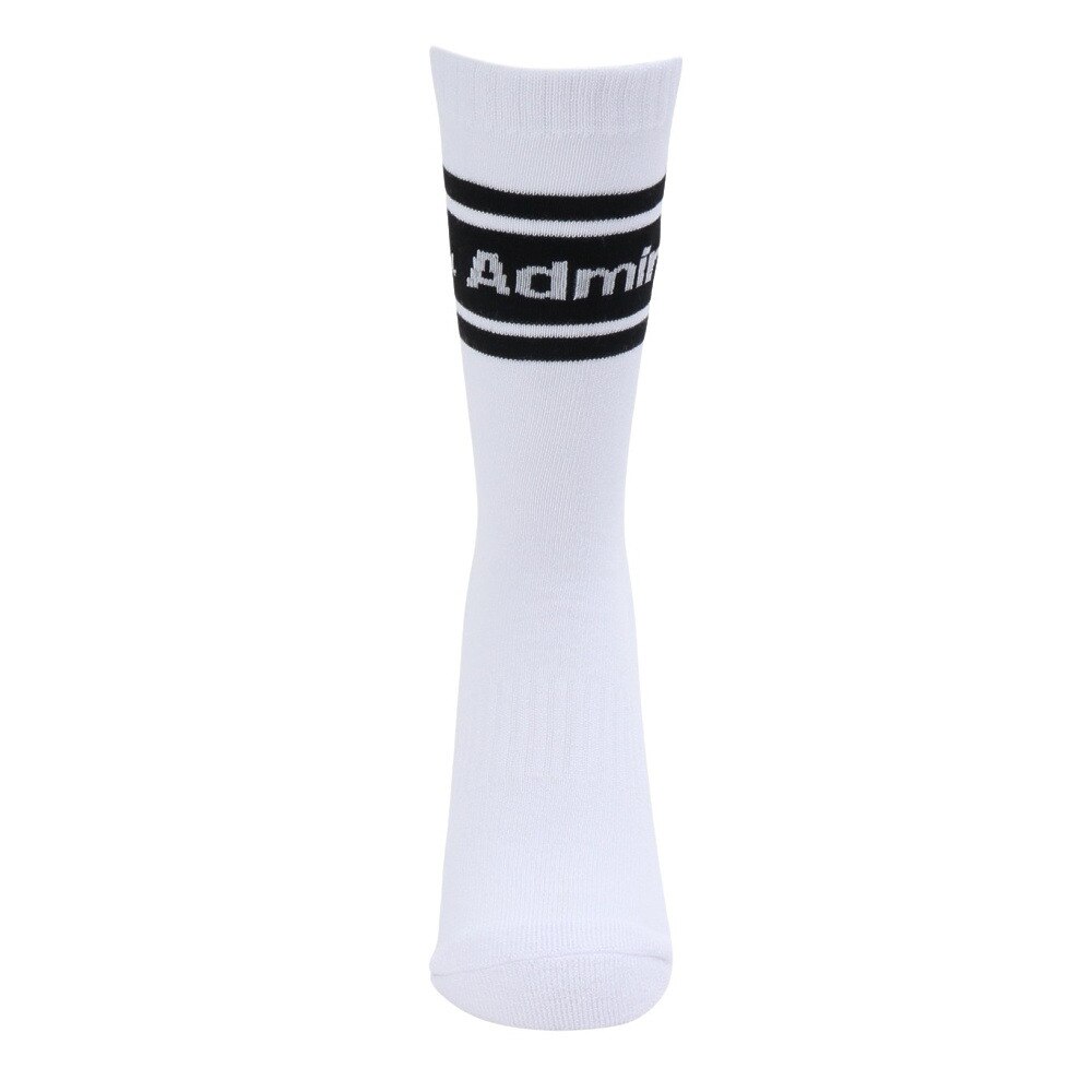 アドミラル ゴルフ（Admiral GOLF）（メンズ）ゴルフ 吸汗速乾 抗菌防臭 ライン ミドルソックス ADMB4ABM-WHT