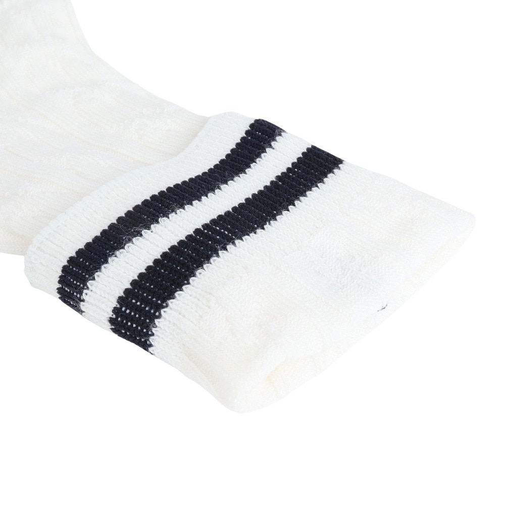 マンシングウエア（MUNSING WEAR）（メンズ）ゴルフ クルー丈 ワンポイントケーブルソックス MGBXJB01 WH00