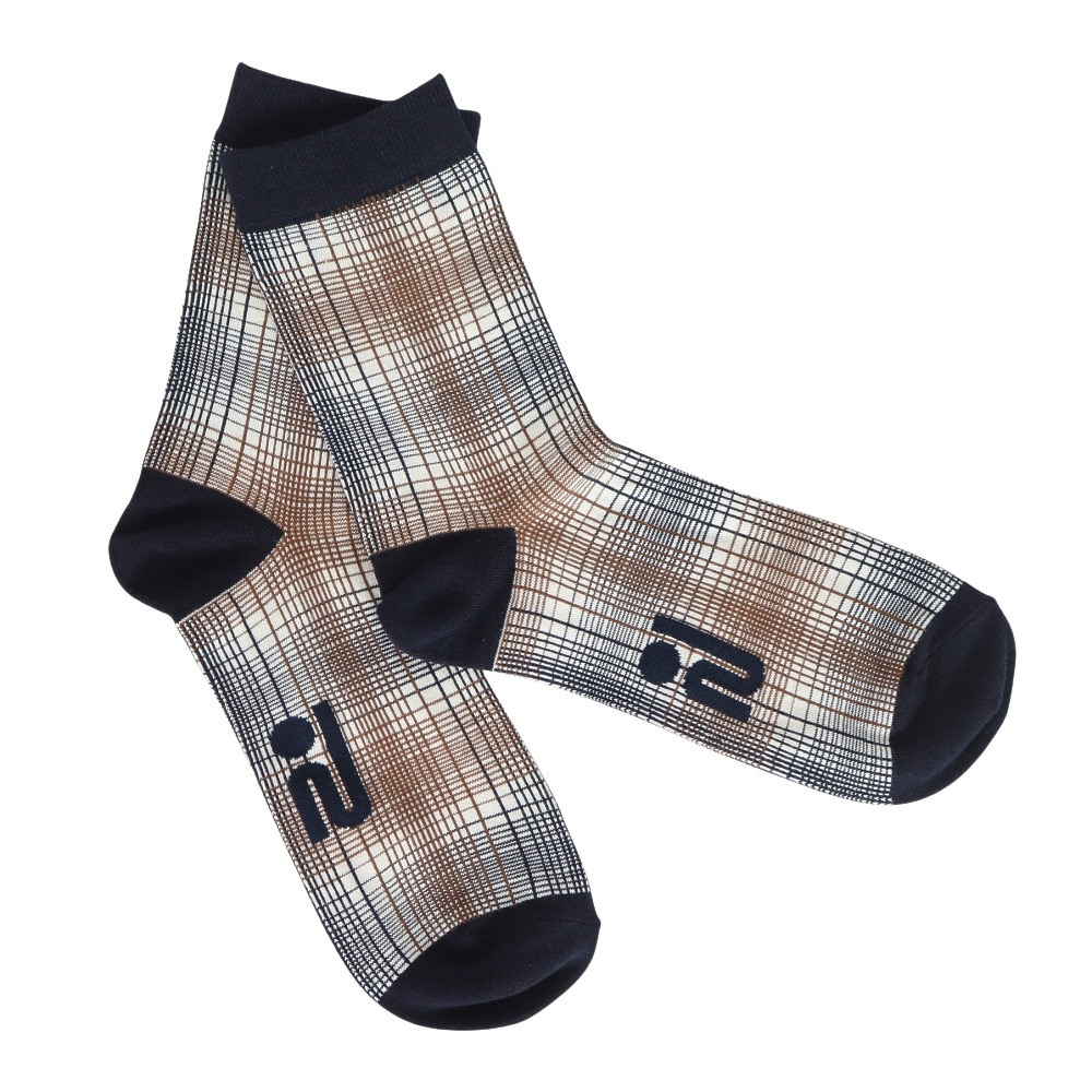ROSASEN（メンズ）ゴルフ 抗菌防臭 オンブレーチェック レギュラー丈 ソックス 046-42832-098-24AW