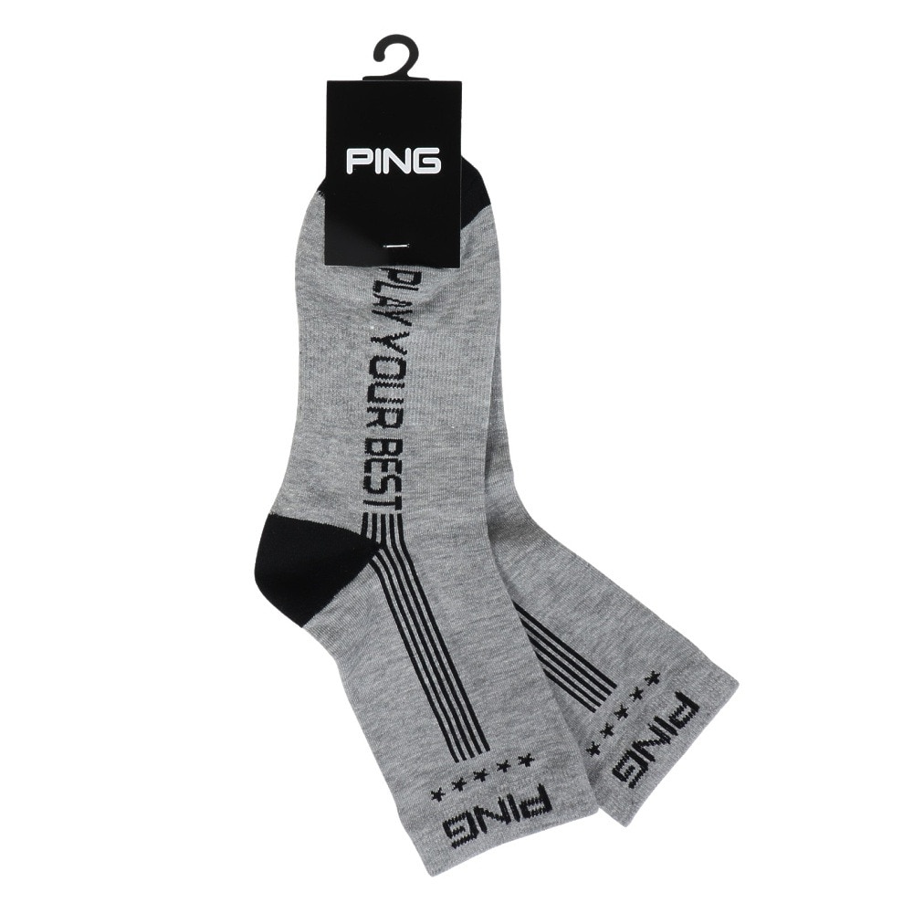 ピン（PING）（メンズ）ポリエステル綿混 消臭 ショートソックス 621-4286803-020
