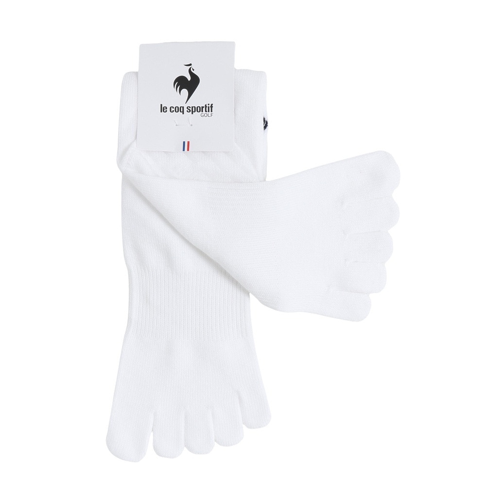 ルコックスポルティフ（lecoqsportif）（メンズ）ゴルフ 5本指レギュラー丈ソックス LG5SSO03M WH00
