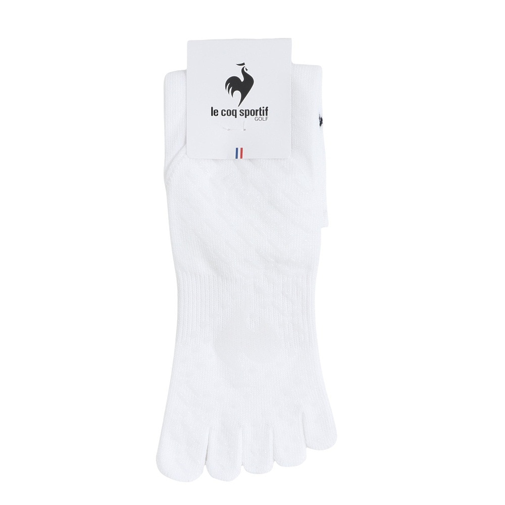 ルコックスポルティフ（lecoqsportif）（メンズ）ゴルフ 5本指レギュラー丈ソックス LG5SSO03M WH00
