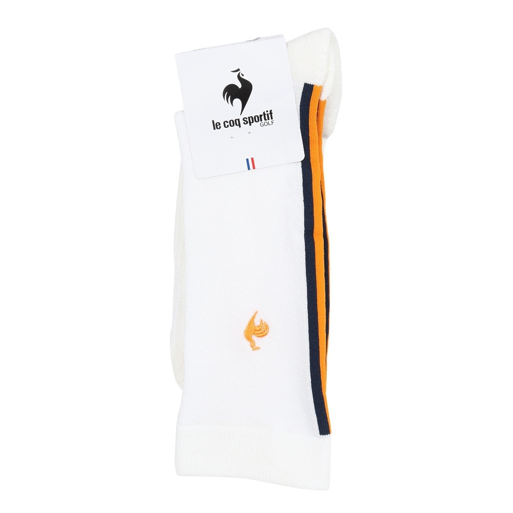ルコックスポルティフ（lecoqsportif）（メンズ）ゴルフ 涼感メッシュ レギュラー丈ソックス LG5SSO11M WH00