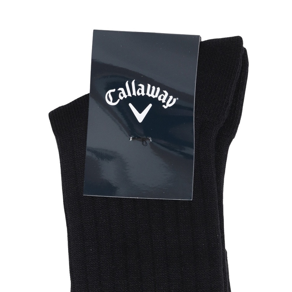 キャロウェイ（CALLAWAY）（メンズ）ゴルフ 抗菌防臭 カレッジ調ロゴクルーソックス C25293107-1010