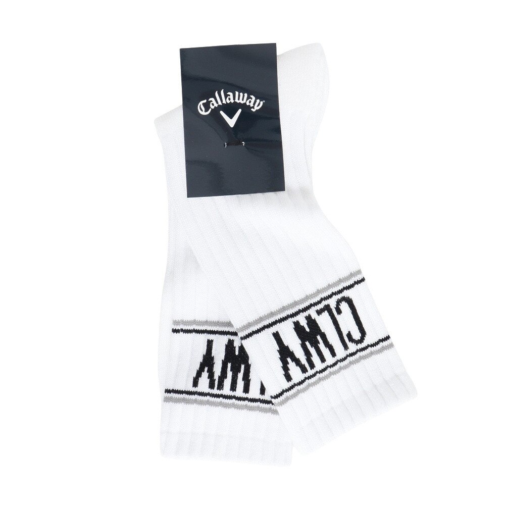キャロウェイ（CALLAWAY）（メンズ）ゴルフ 抗菌防臭 カレッジ調ロゴクルーソックス C25293107-1030