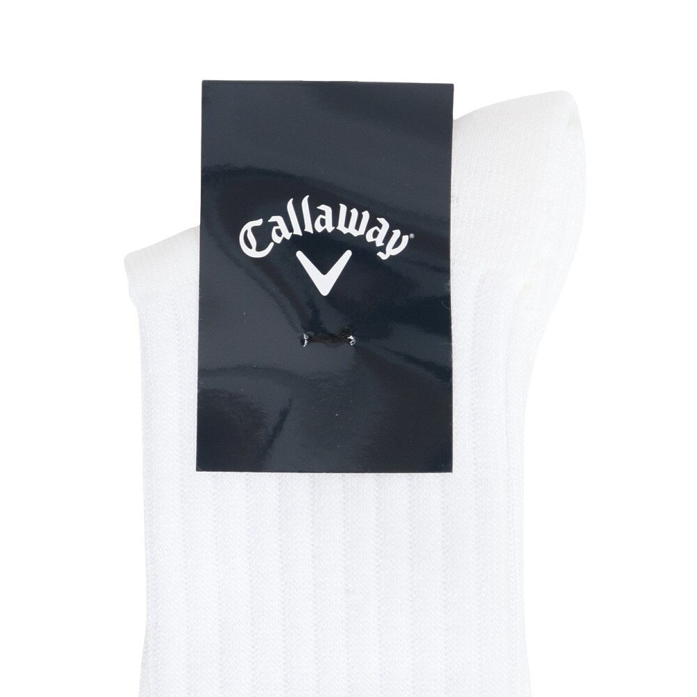 キャロウェイ（CALLAWAY）（メンズ）ゴルフ 抗菌防臭 カレッジ調ロゴクルーソックス C25293107-1030