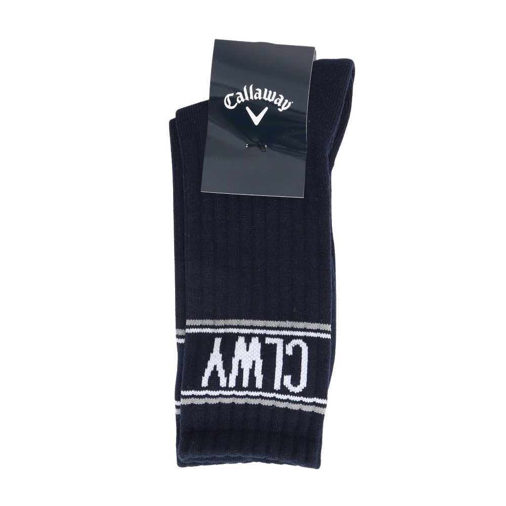 キャロウェイ（CALLAWAY）（メンズ）カレッジ調ロゴクルーソックス C25293107-1120