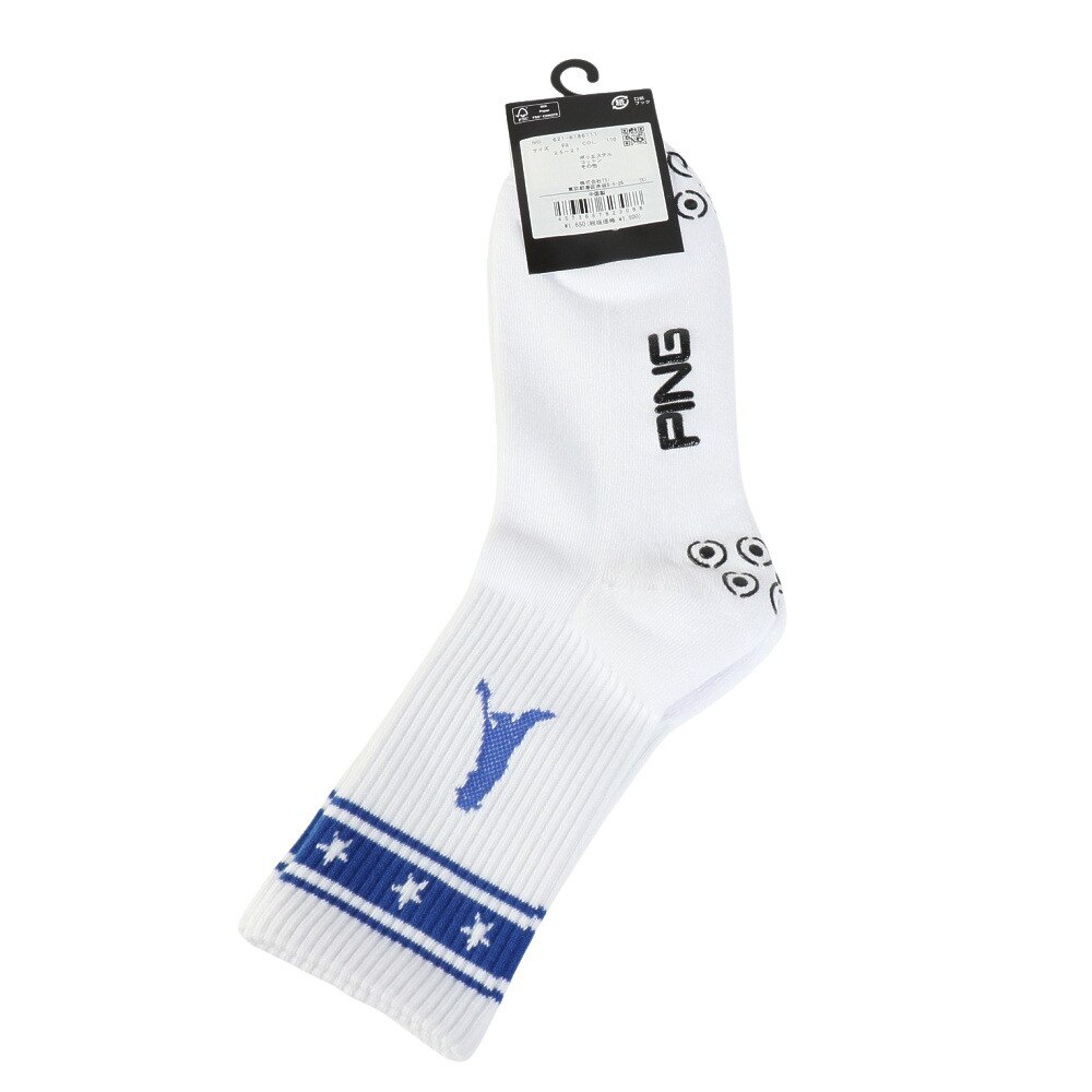 ピン（PING）（メンズ）ゴルフ Mr.PING ラインデザイン ミドルソックス 621-6186111-110